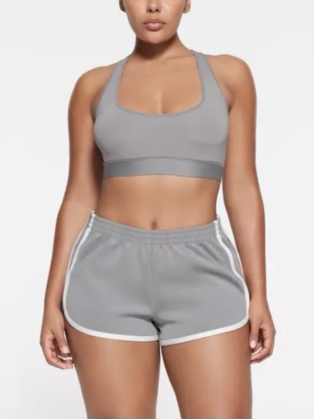 SKIMS Gray Track Dolphin Shorts